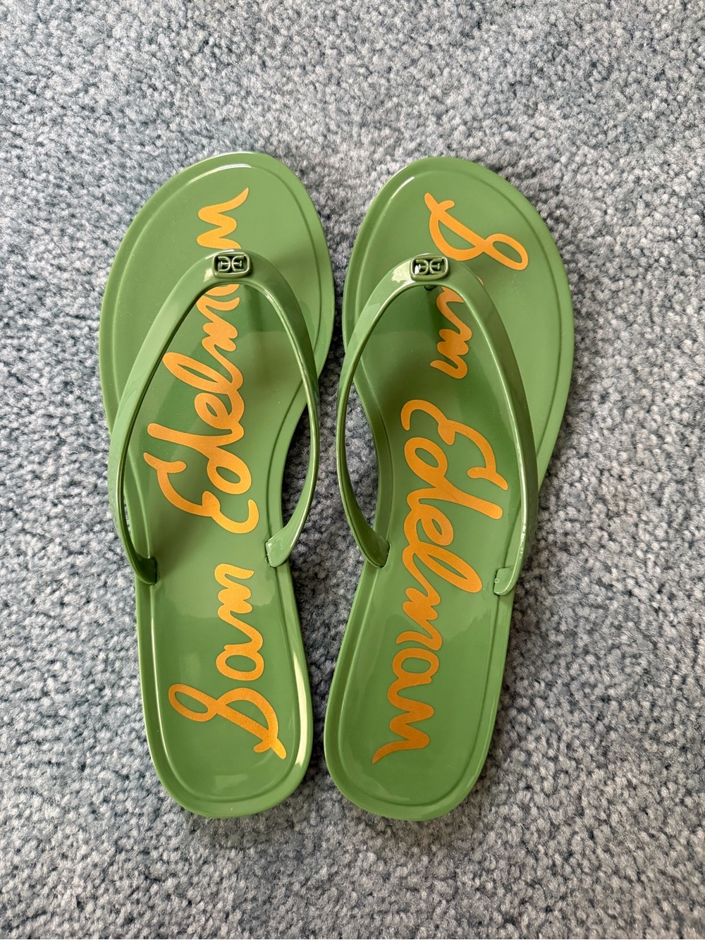 Sam Edelman Green Jelly Flip Flops